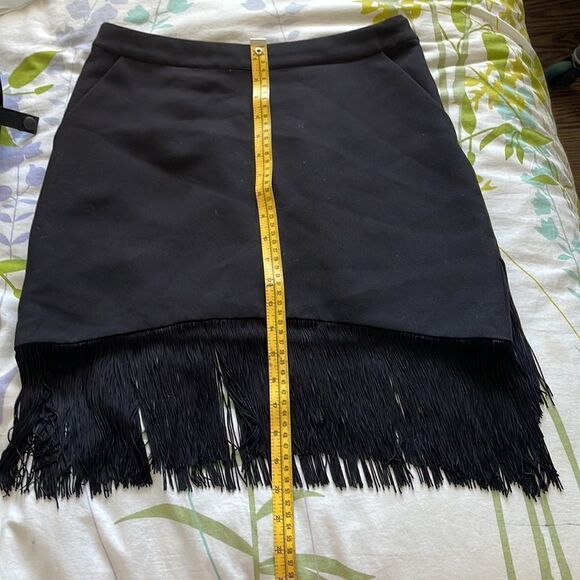 {tl} the letter Black Skirt with bottom fringe/tassels - Picture 11 of 11